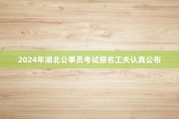 2024年湖北公事员考试报名工夫认真公布