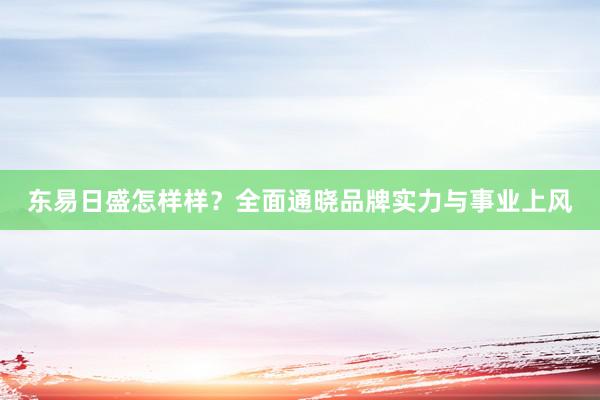 东易日盛怎样样？全面通晓品牌实力与事业上风