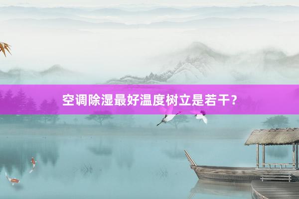 空调除湿最好温度树立是若干？